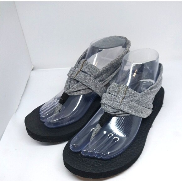 Sketchers Yoga Sling Thong Flip-Flop Sandal Yoga Mat Black/Gray Size 8 - Picture 3 of 8